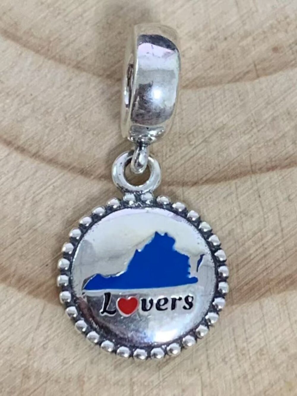 Pandora Virginia Lovers USA Dangle Charm Pendant, S925 Silver Jewelry